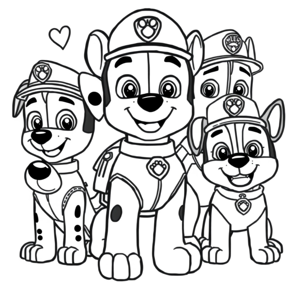 Página para colorear de La Patrulla Canina