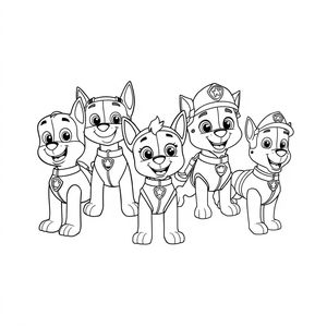 Patrulla Canina: Libro para Colorear de Cachorros Heroicos