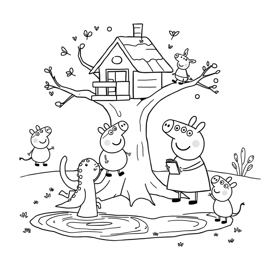 Libro de Colorear Peppa Pig: Diversión en el Patio
