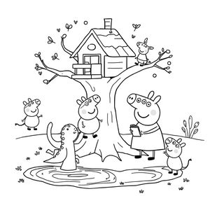 Libro de Colorear Peppa Pig: Diversión en el Patio