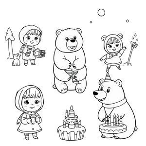 Masha y el Oso: Libro De Colorear De Aventura