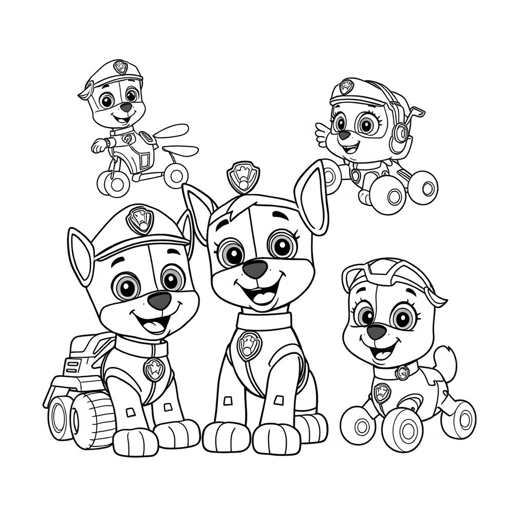 Libro de Colorear: Patrulla de Cachorros en Acción