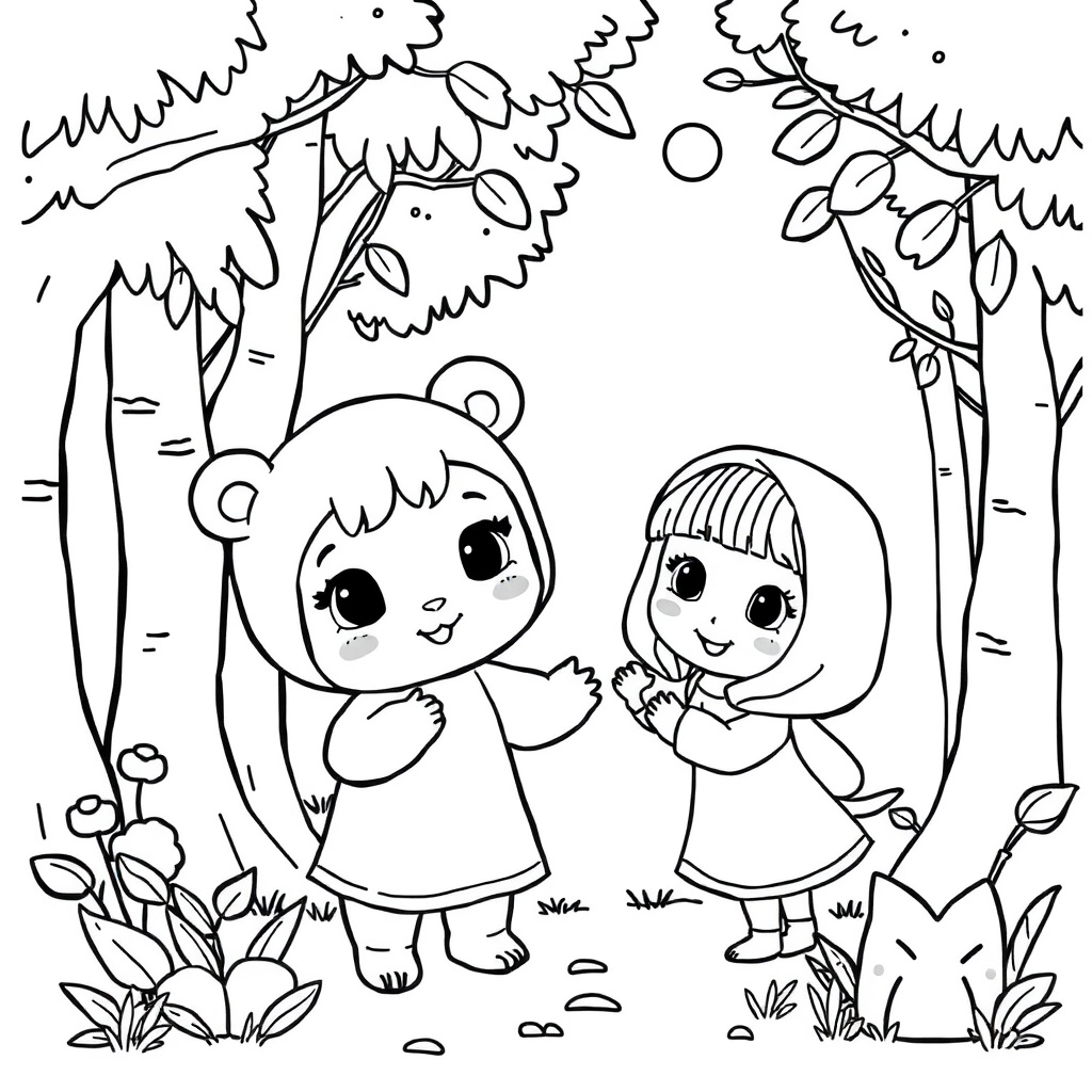 Masha i Niedźwiedź - Kolorowanka