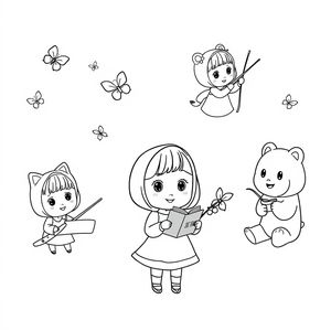 Kolorowanka Masha i niedzwiedz