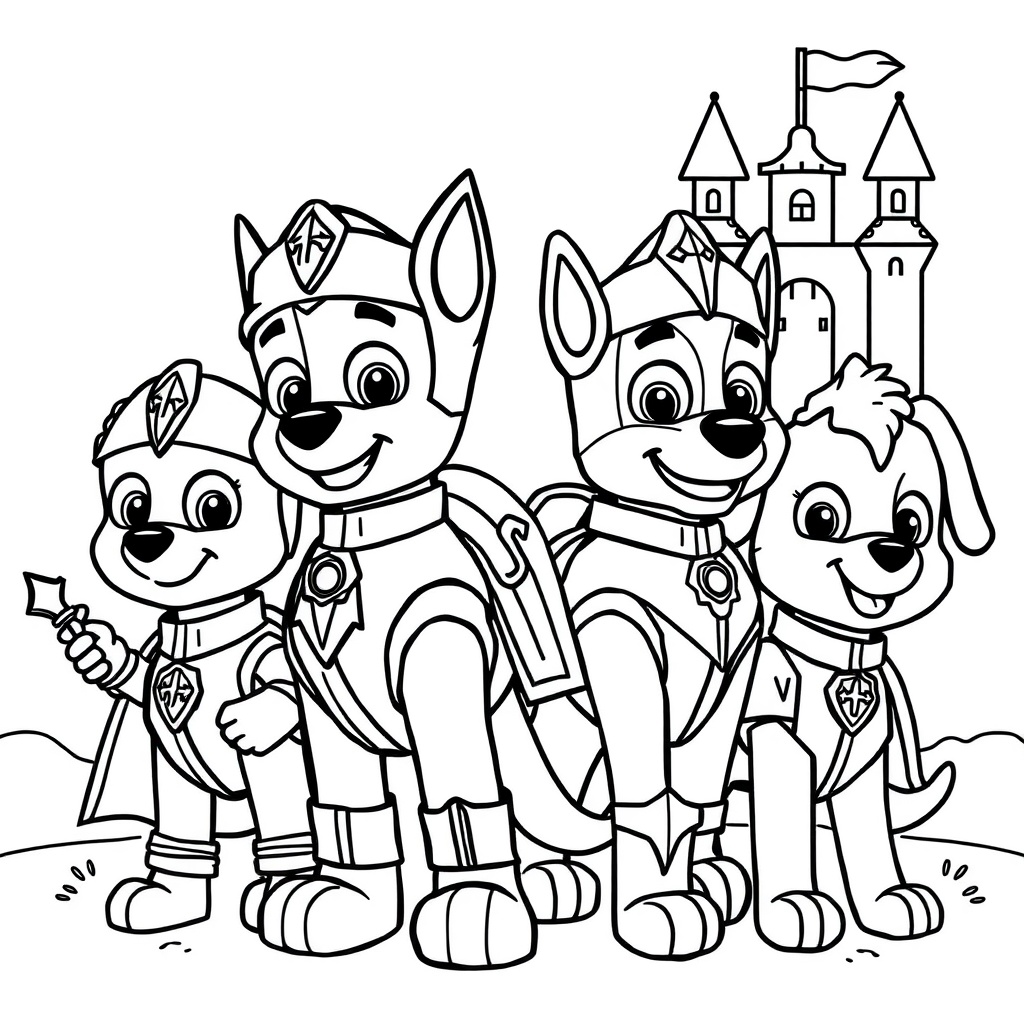 Libro para Colorear Caballeros de PAW Patrol
