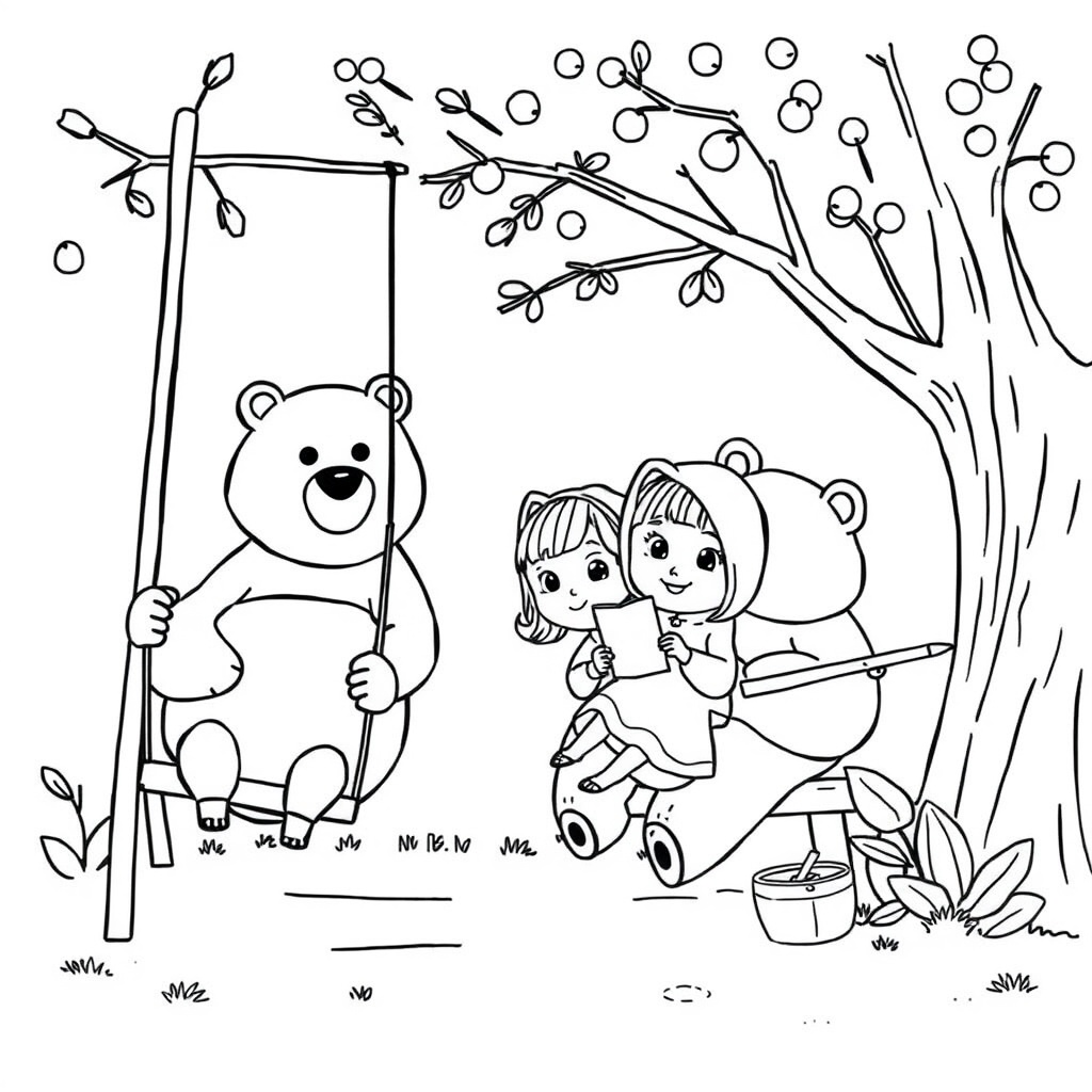 Masha y el Oso Libro para Colorear