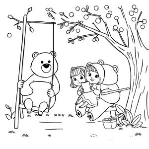 Masha y el Oso Libro para Colorear