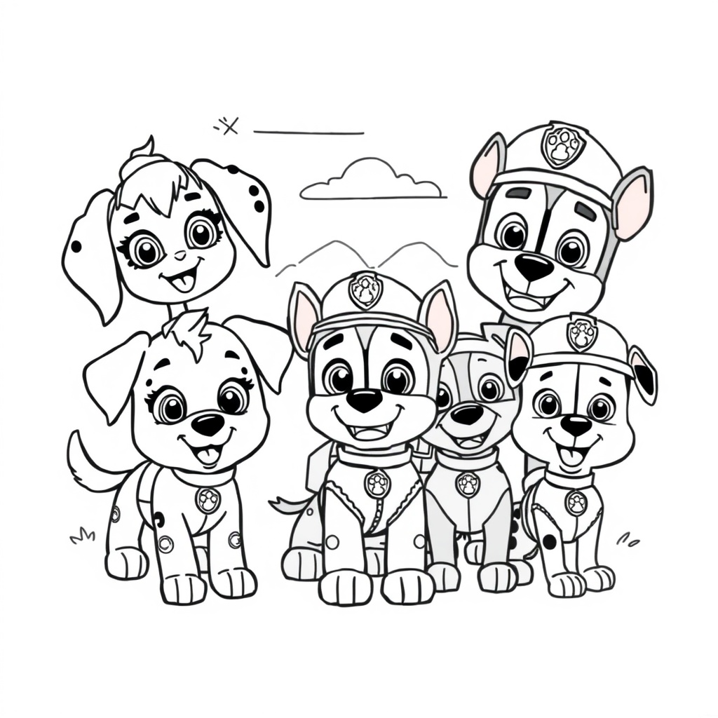Libro para Colorear: Equipo de Patrulla Canina