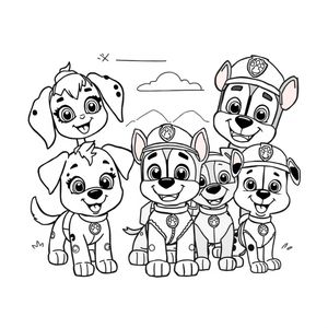 Libro para Colorear: Equipo de Patrulla Canina