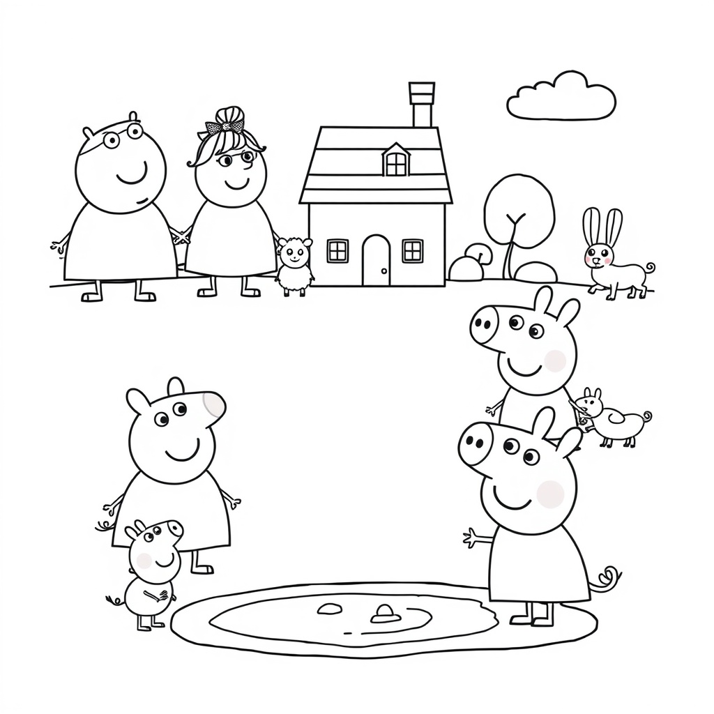 Kolorowanka Peppa Pig i Przyjaciele