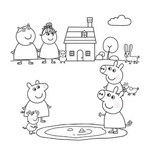 Libro de Colorear de Peppa Pig y Amigos