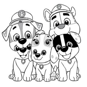 Página para Colorear Amigos de la Patrulla Canina
