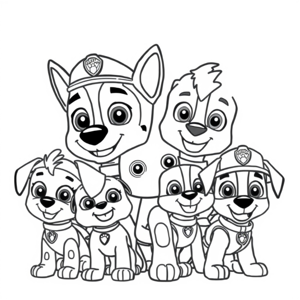 Kolorowanka Pieski z PAW Patrol