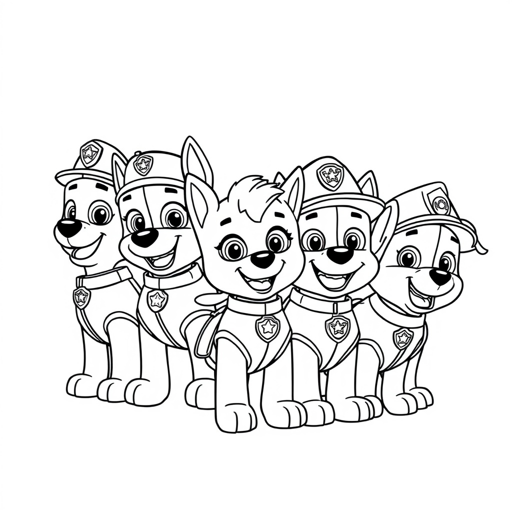 Libro de Colorear: Patrulla de Cachorros