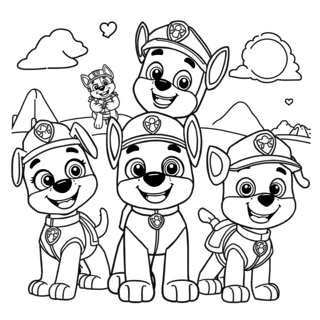Kolorowanka z Psim Patrolem