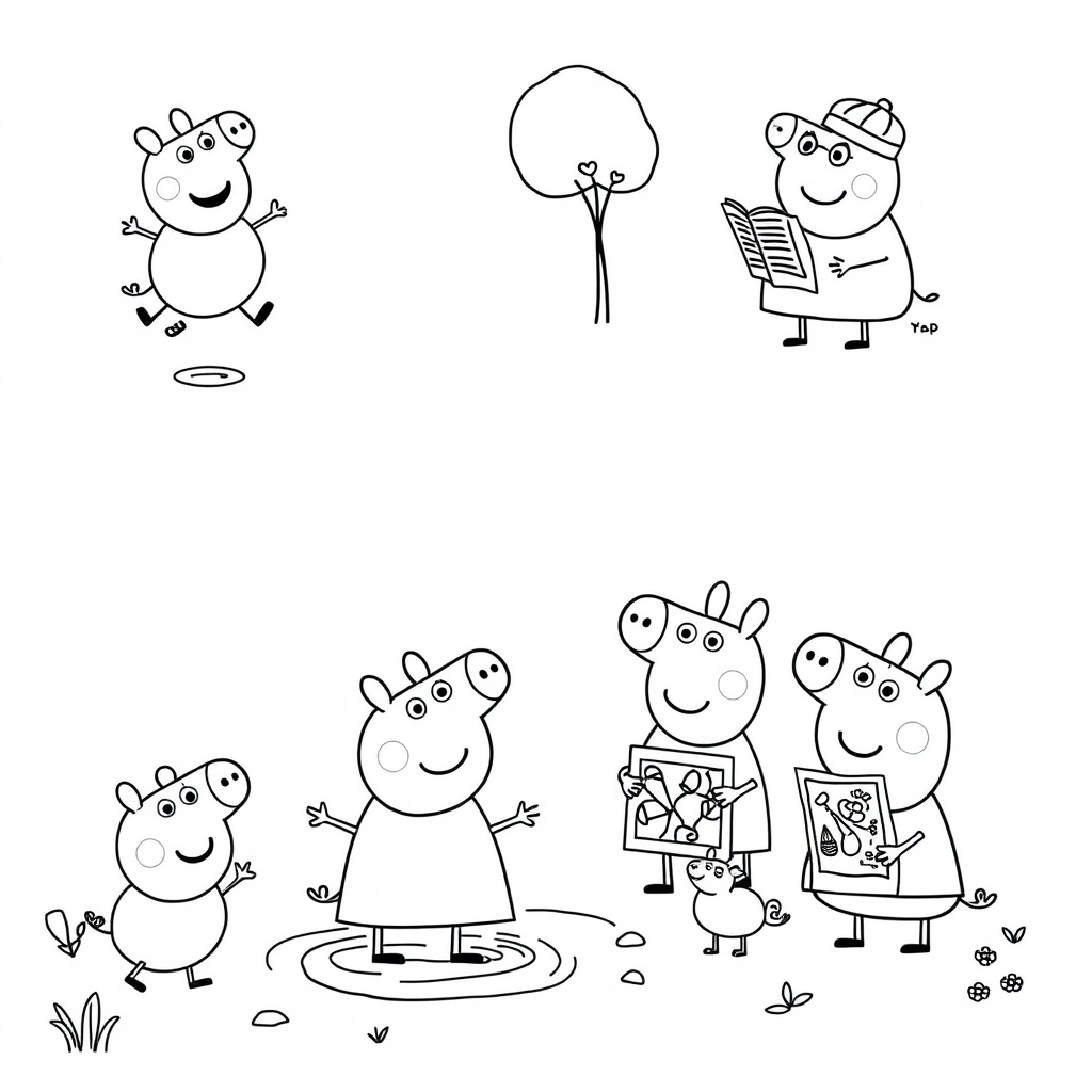 Páginas para Colorear de Peppa Pig