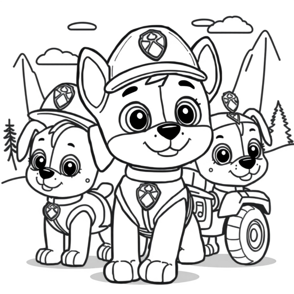 Libro para Colorear de Accion de la Patrulla Canina