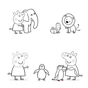 Libro para Colorear Peppa Pig en el Zoológico