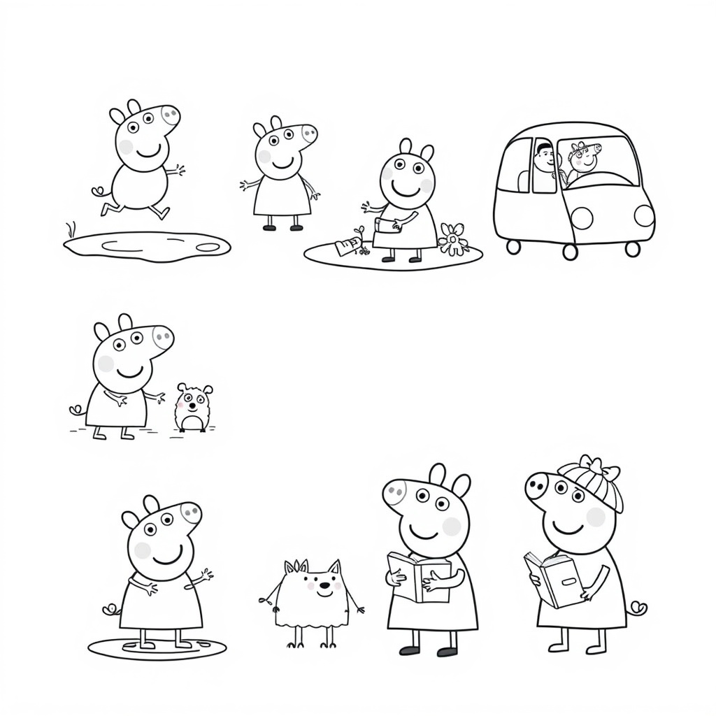 Peppa Pig: Divertidas Páginas para Colorear