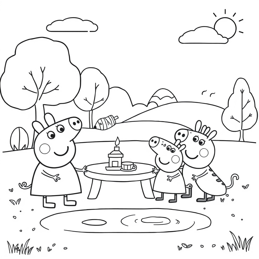 Libro para Colorear de Peppa Pig - Días de Aventura con la Familia Cerdita