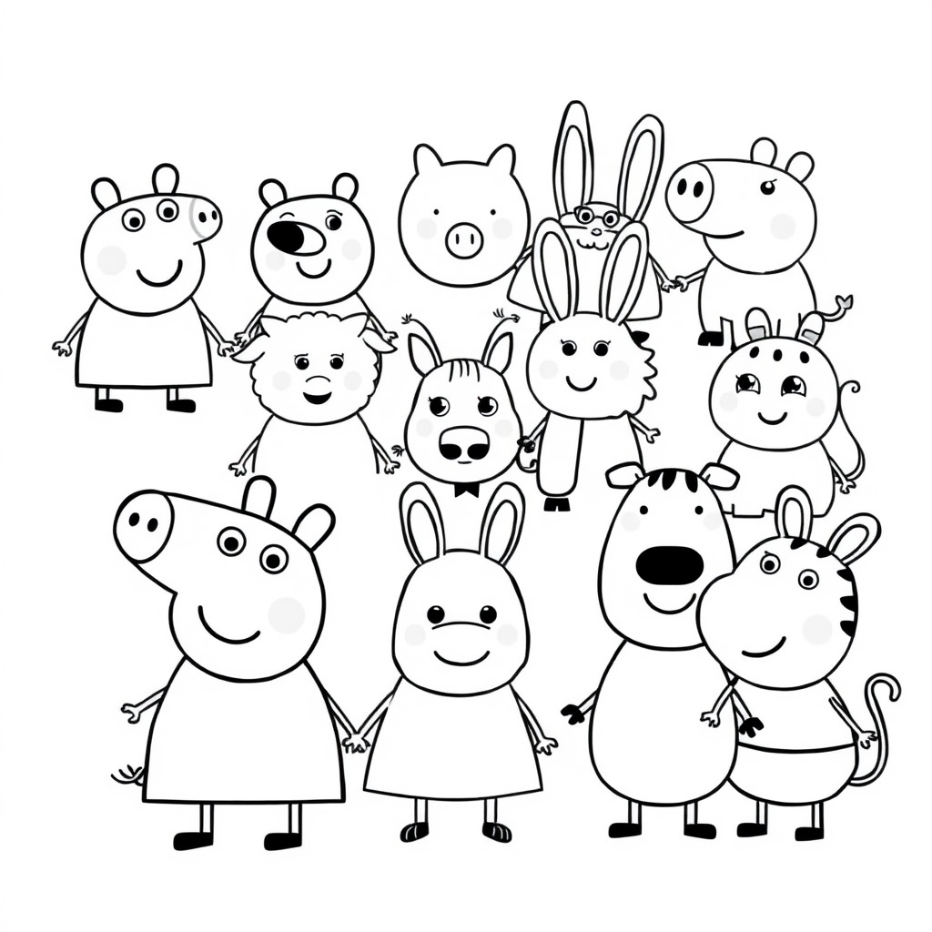 Libro de Colorear de Personajes de Peppa Pig