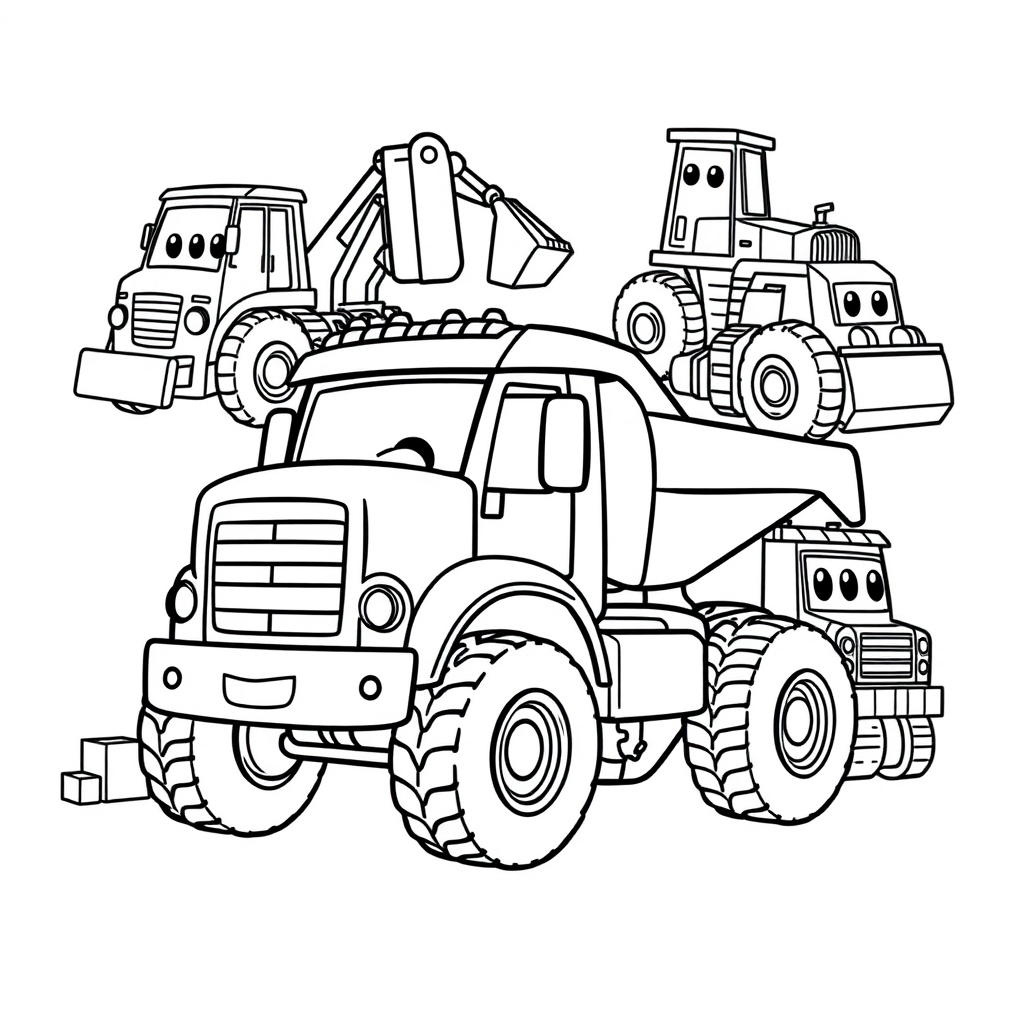 Leo el Camión - Libro para Colorear para Niños