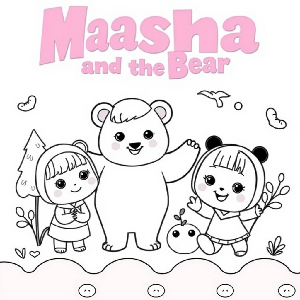 Masza i Niedźwiedź - Kolorowanka