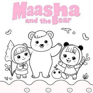 Masha y el Oso Libro para Colorear