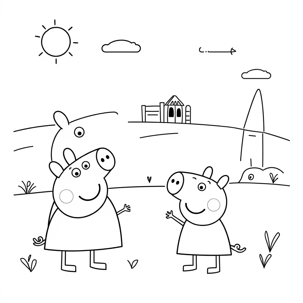 Libro de Colorear: Las Aventuras de Peppa Pig