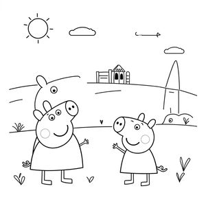 Libro de Colorear: Las Aventuras de Peppa Pig