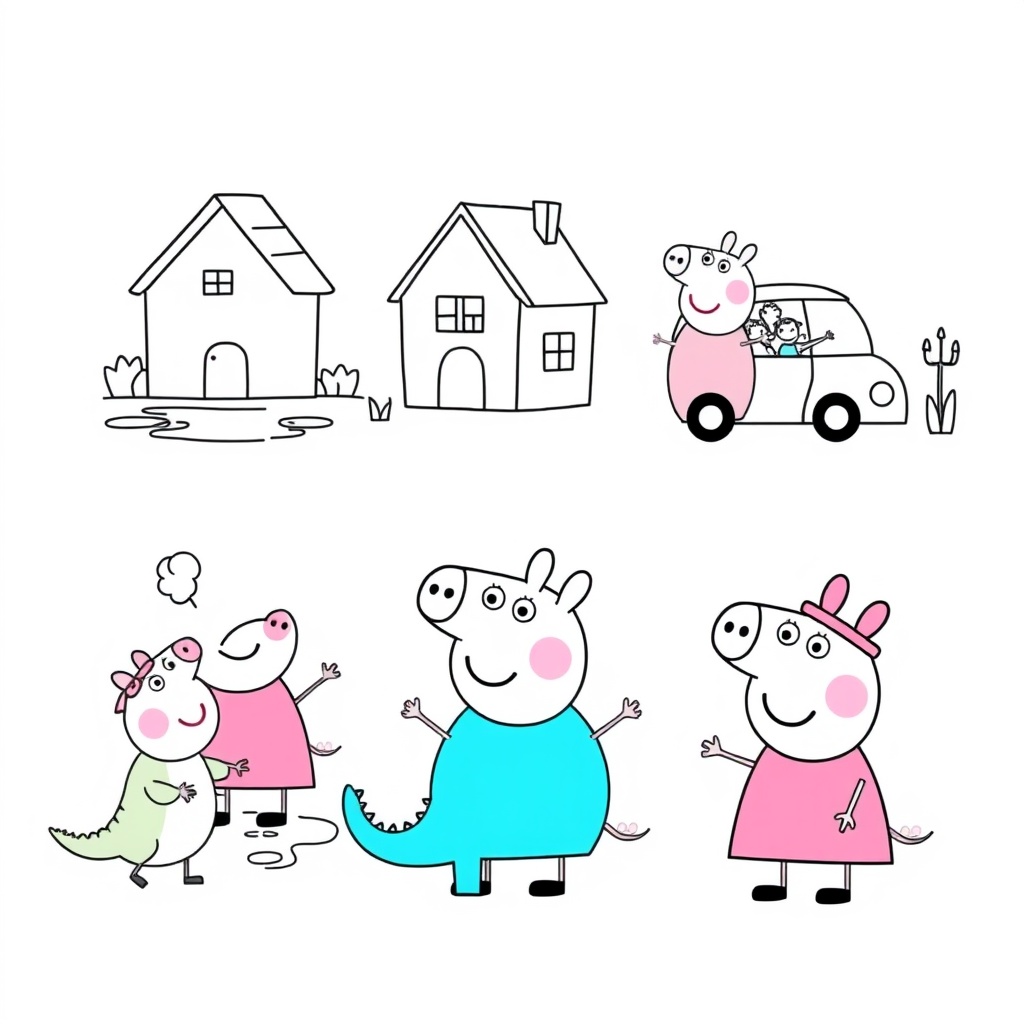 Peppa Pig Libro para Colorear: Aventuras en la Tierra de los Cerditos