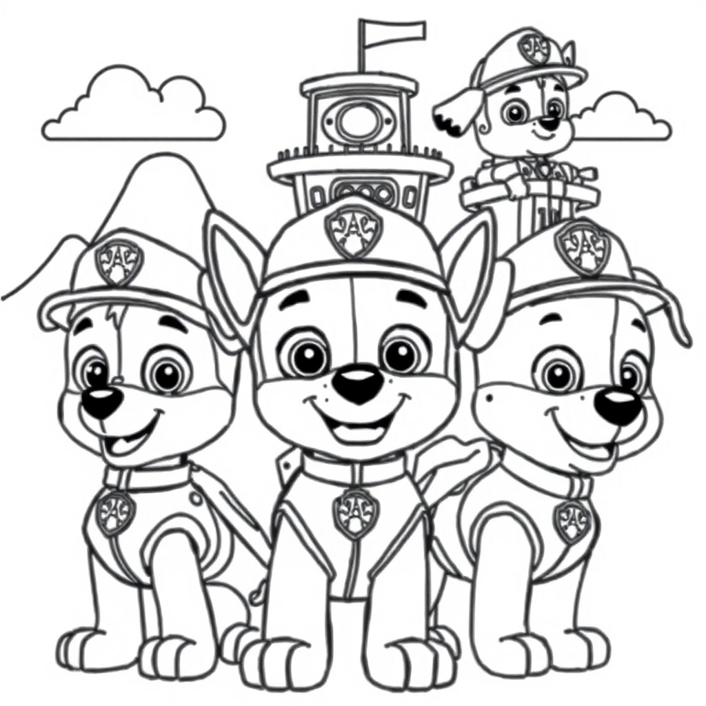 Página para colorear - Patrulla de Cachorros