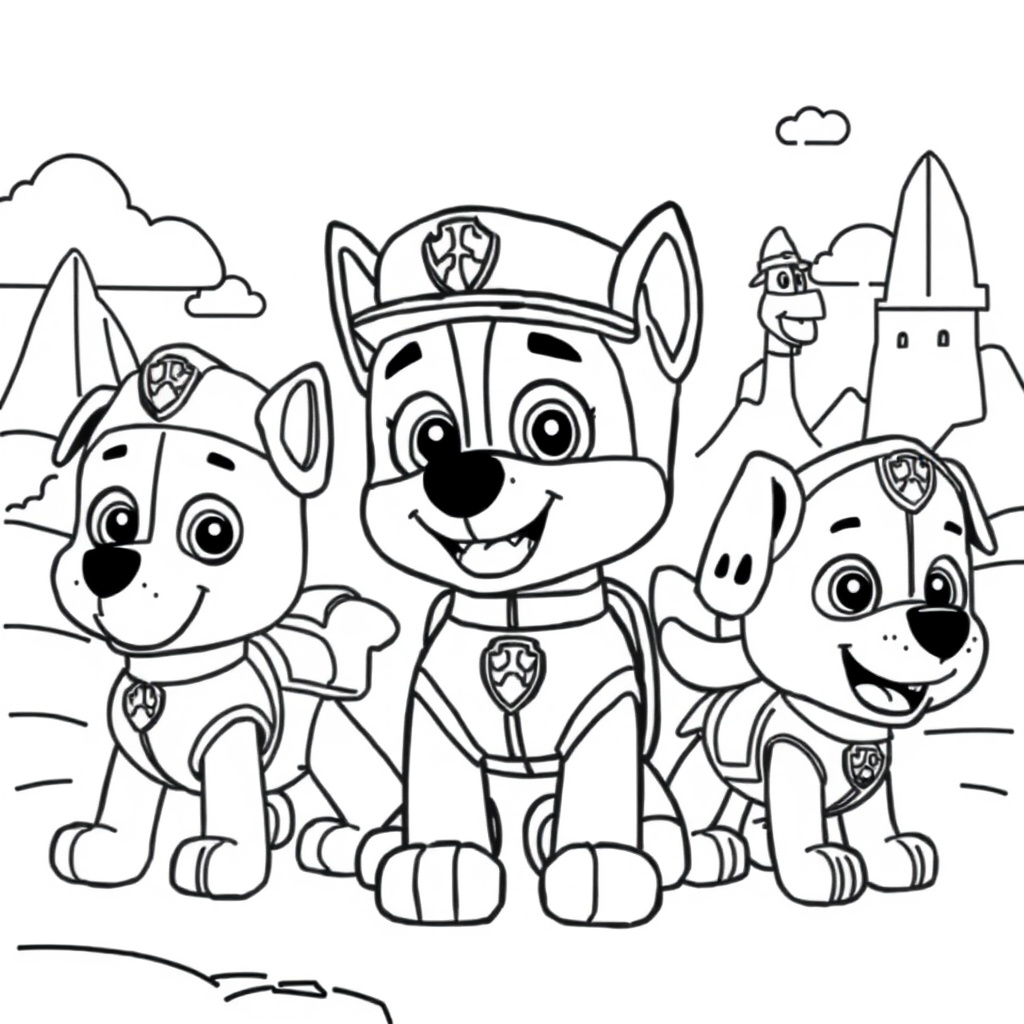 Aventura de Colorear Patrulla Canina