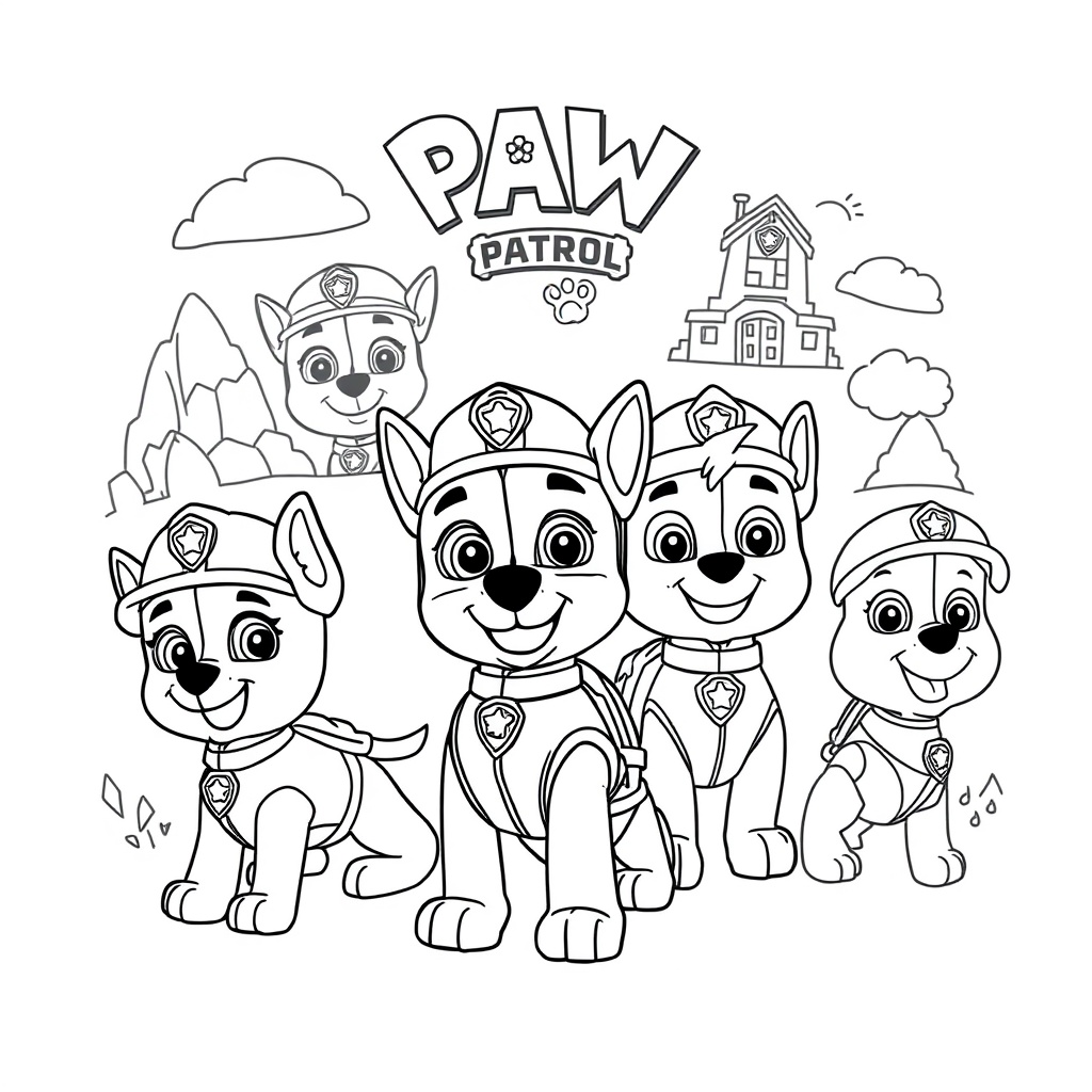 Libro para Colorear de Patrulla de Cachorros