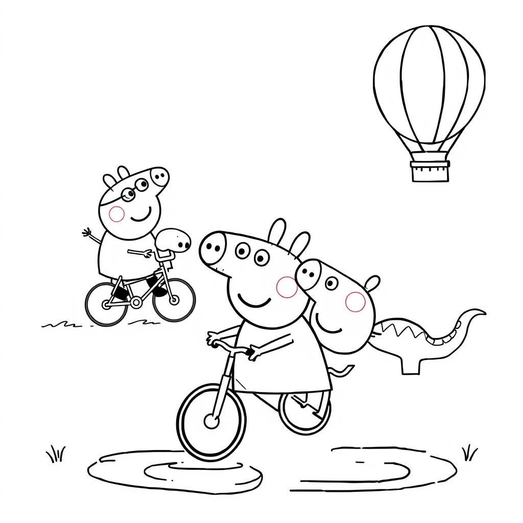 Kolorowanka Peppa Pig: Przygody z Rodziną Świnek