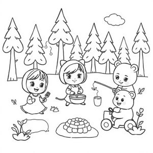 Libro para colorear Masha y el Oso