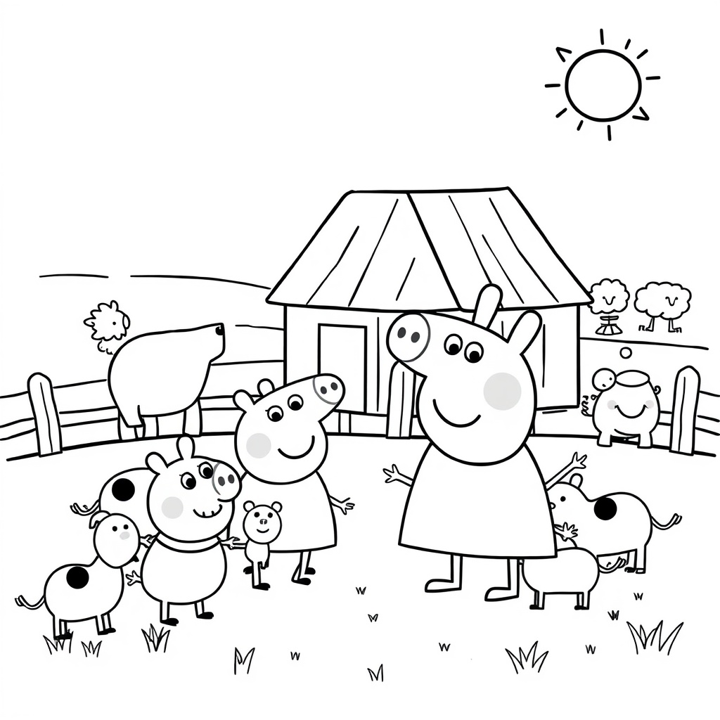 Kolorowanka Peppa Pig: Przygody na Wsi