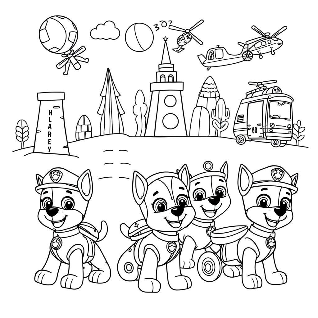 Libro para colorear: Patrulla Canina - Aventuras en Bahía Aventura
