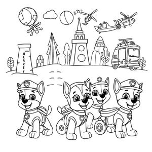 Libro para colorear: Patrulla Canina - Aventuras en Bahía Aventura